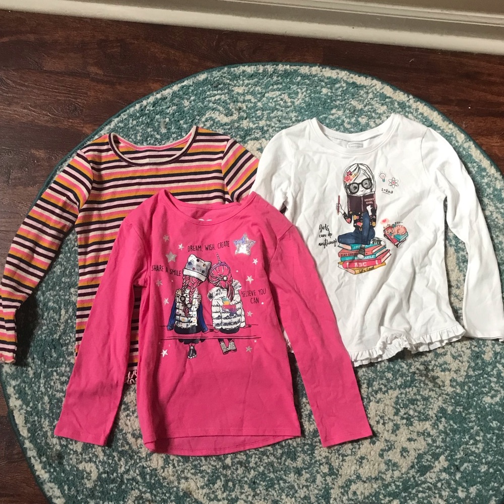 2/$15 Three long sleeve shirts size 5